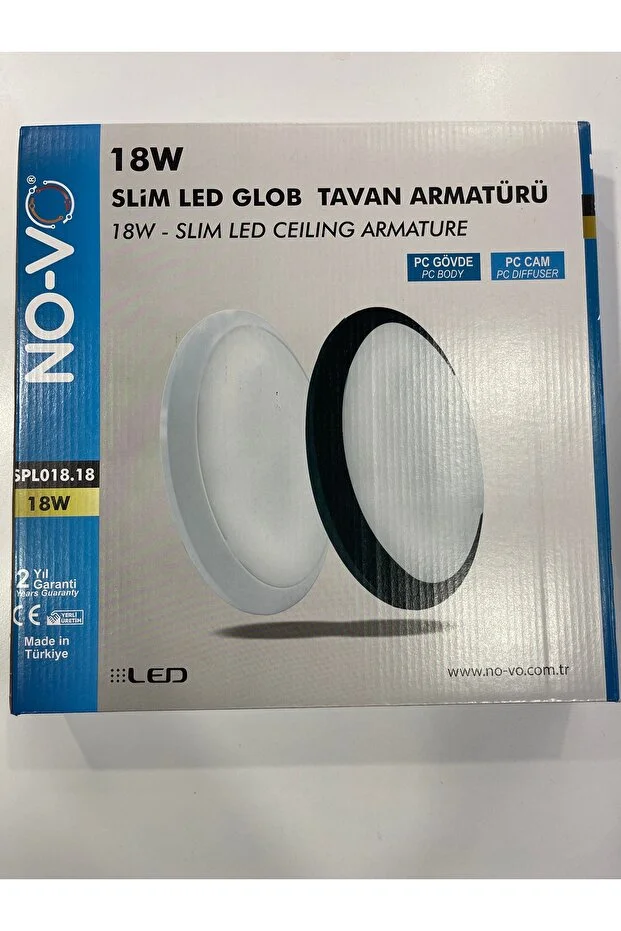 Novo 18W Sıva Üstü Led Panel Siyah Kasa Beyaz Işık 6500K